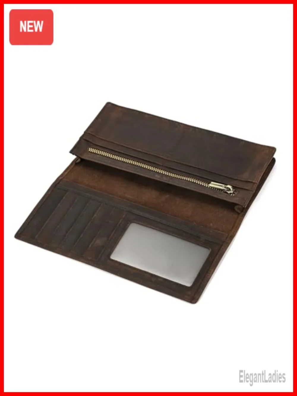 Genuine Leather Long Wallet for Men Large Capacity Purse Clutch Handbag Cash